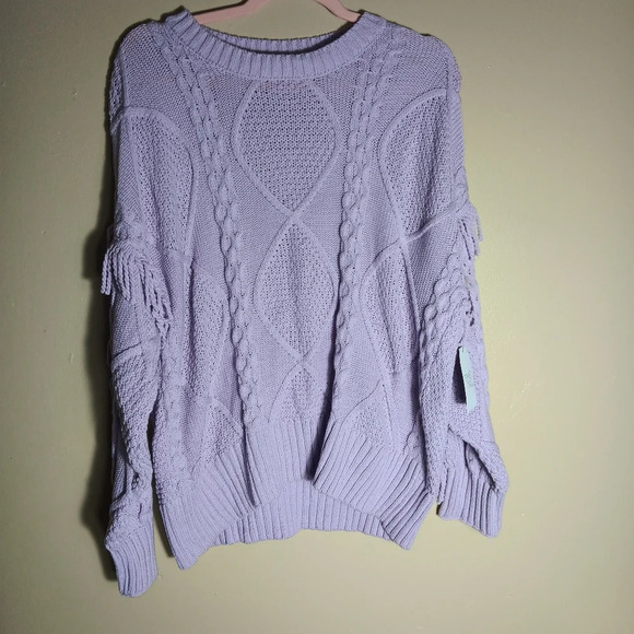 Time and Tru Sweaters - Time and Tru lavender color sweater with beautiful fringe sleeves. Size XXL(20)